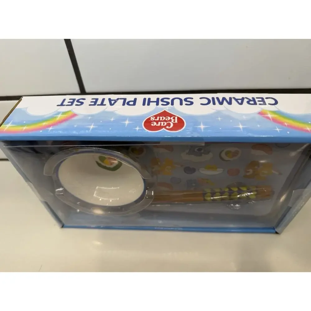 Care Bears Ceramic Sushi 🍣Plate Set‎ With Chopsticks New In Box